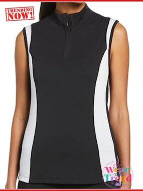 Callaway Sleeveless Golf Polo Shirt Snap Front Mesh Top